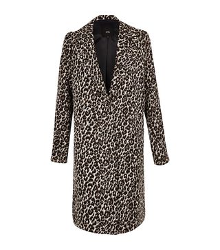 River Island + Leopard-Print Jacquard Jacket