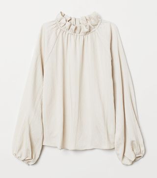 H&M + Blouse With a Frilled Collar