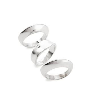 Sophie Buhai + Disc & Dimple Set of 3 Sterling Silver Stacking Rings