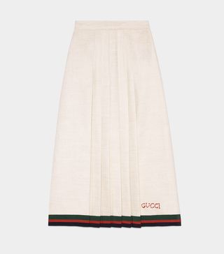 Gucci + Linen Pleated Skirt