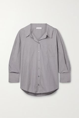 Anine Bing + Mika Striped Cotton-Poplin Shirt