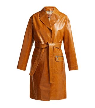 Yves Saloman + Belted Patent Leather Coat