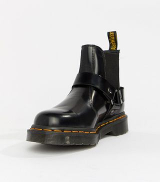 Dr. Martens + Wincox Black Leather Harness Chunky Chelsea Boots