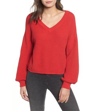 BP. + V Neck Cotton Sweater