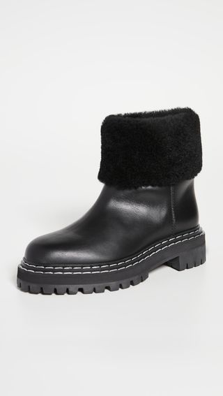 Proenza Schouler + Lug Sole Shearling Ankle Boots