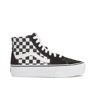 Vans + Sk8-Hi Platform Checkerboard Sneakers
