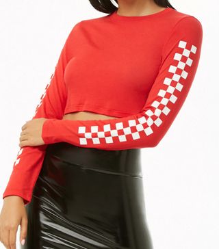 Forever 21 + Checkered Print Crop Top