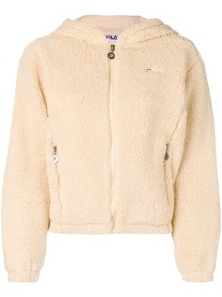 Fila + Faux-Shearling Hooded Jacket