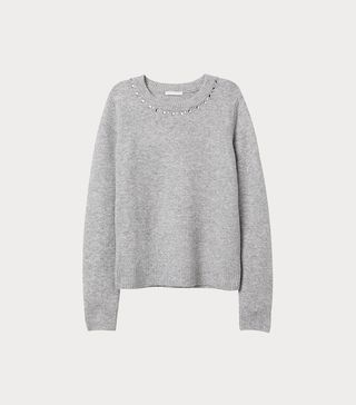 H&M + Sweater with Rhinestones