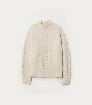 H&M + Fine-Knit Sweater With Beads