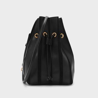 Charles 
Keith + Black Panel Drawstring Bag