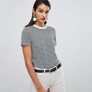 Selected Femme + Stripe Boxy T-Shirt