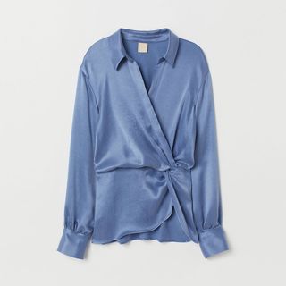 H&M + Wrapover Blouse With a Collar