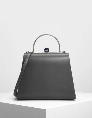 Charles & Keith + Orb Detail Push Lock Handbag