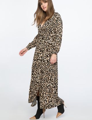 Eloquii + Printed Wrap Maxi Dress