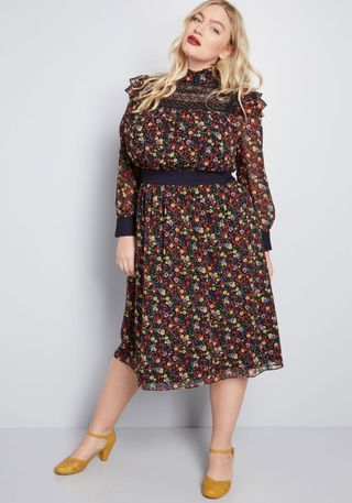 ModCloth x Anna Sui + Thriving Style Midi Dress