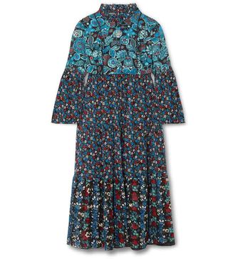 Anna Sui + Fruits & Florals Ditsy Daze Printed Silk-Chiffon Midi Dress