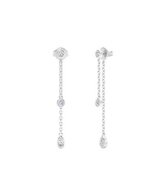 The Forevermark Tribute™ Collection + Round and Pear Diamond Drop Earrings