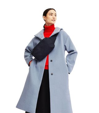 Uniqlo + Wool Blend Lightweight Hooded Coat