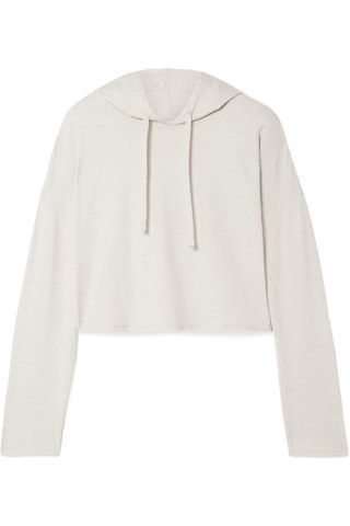 We/Me + The Zen Cropped Stretch-Jersey Hoodie