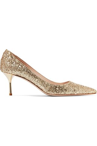 Miu Miu + Glittered Leather Pumps