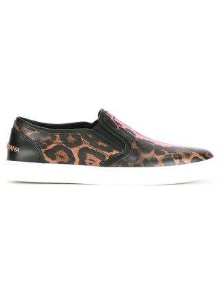 Dolce & Gabbana + Leopard Print Slip-On Sneakers