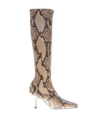Celine + Python Leather and Suede Boots