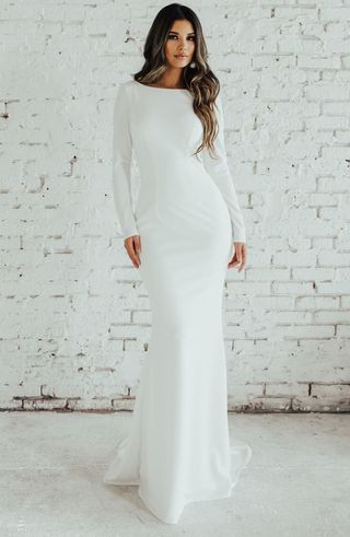 Noel and Jean by Katie May + Wasson Cowl Back Crepe Gown