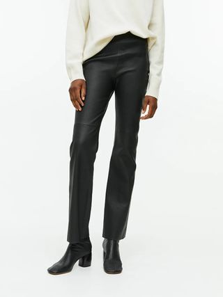 Arket + Flared Leather Trousers