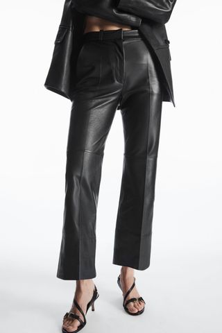 COS + Tailored Flared Leather Trousers