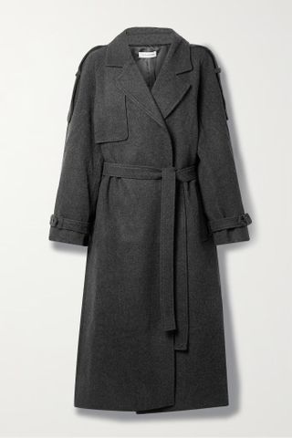 The Frankie Shop + Suzanne Belted Wool-Blend Felt Trench Coat