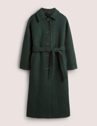 Boden + Belted Textured Wool Maxi Coat