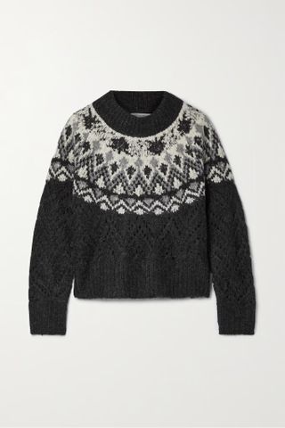 Veronica Beard + Jerin Fair Isle Pointelle-Knit Sweater