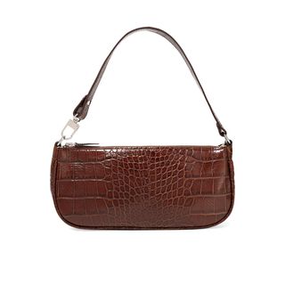 By Far + Rachel Croc-Effect Leather Shoulder Bag