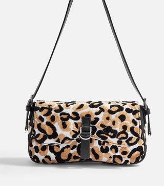 Topshop + Leopard Flap Shoulder Bag