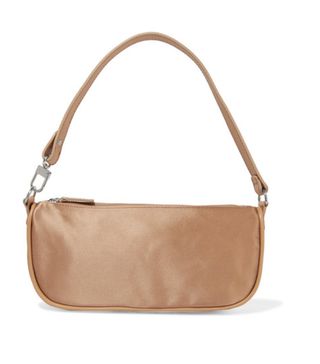 By Far + Rachel Leather-Trimmed Silk-Satin Shoulder Bag