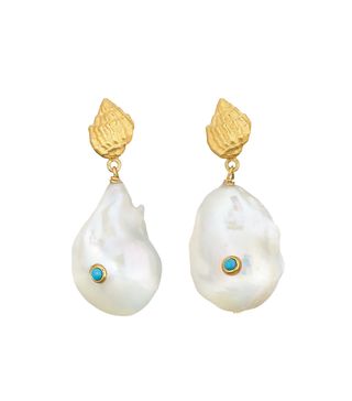 Anni Lu + Baroque Pearl Shell Earrings
