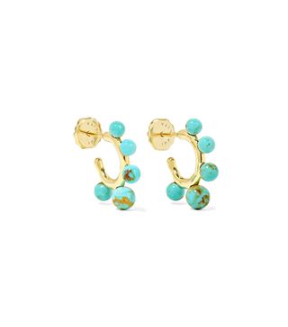 Ippolita + Nova Teeny 18-Karat Gold Turquoise Hoop Earrings