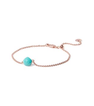 Monica Vinader + Nura Mini Nugget Rose Gold Vermeil Turquoise Bracelet