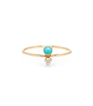 Zoë Chicco + 14k Turquoise & Diamond Stacked Ring