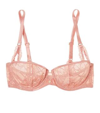 Chantelle + Segur Satin-trimmed Lace And Tulle Bra