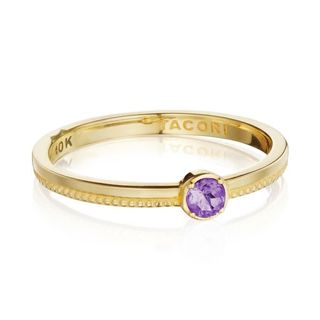 Love, Los Angeles + Gemstone Band Ring w/ Amethyst