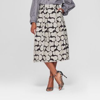 Who What Wear x Target + Floral Print Birdcage Midi Skirt