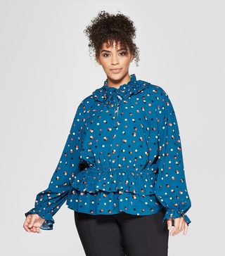 Who What Wear x Target + Polka Dot Long Sleeve Tiered Ruffle Blouse