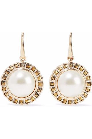 Valentino + Gold-Tone Faux Pearl Earrings