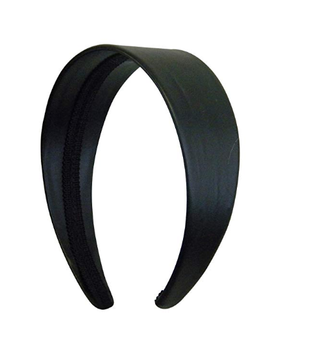 Motique Accessories + Black 2 Inch Wide Leather Like Headband