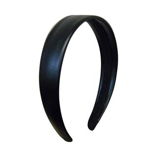 Motique Accessories + Black 1 Inch Wide Leather Like Headband