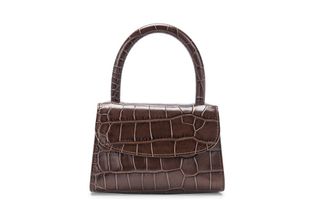By Far + Mini Nutella Croco Embossed Leather Bag