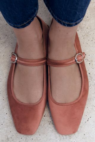 Zara + Flat Velvet Shoes