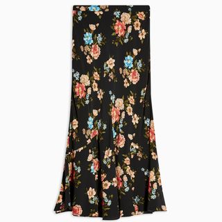 Topshop + Multi Floral Print Skirt
